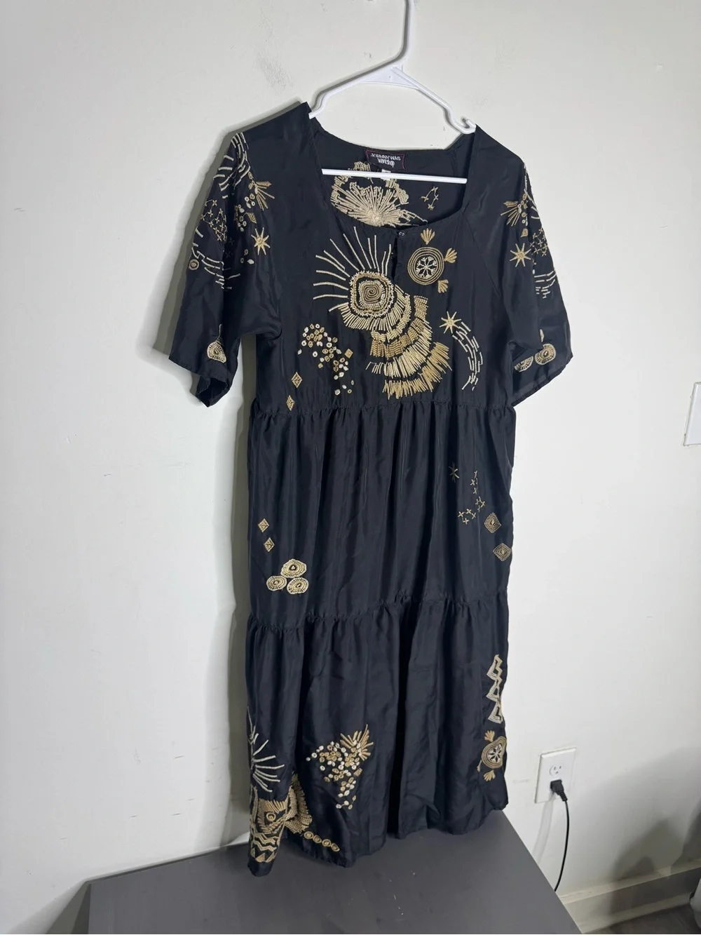 Johnny Was Workshop Antonia Raglan Tiered Midi Dress Boho Chic W34022 - Picture 2 of 8